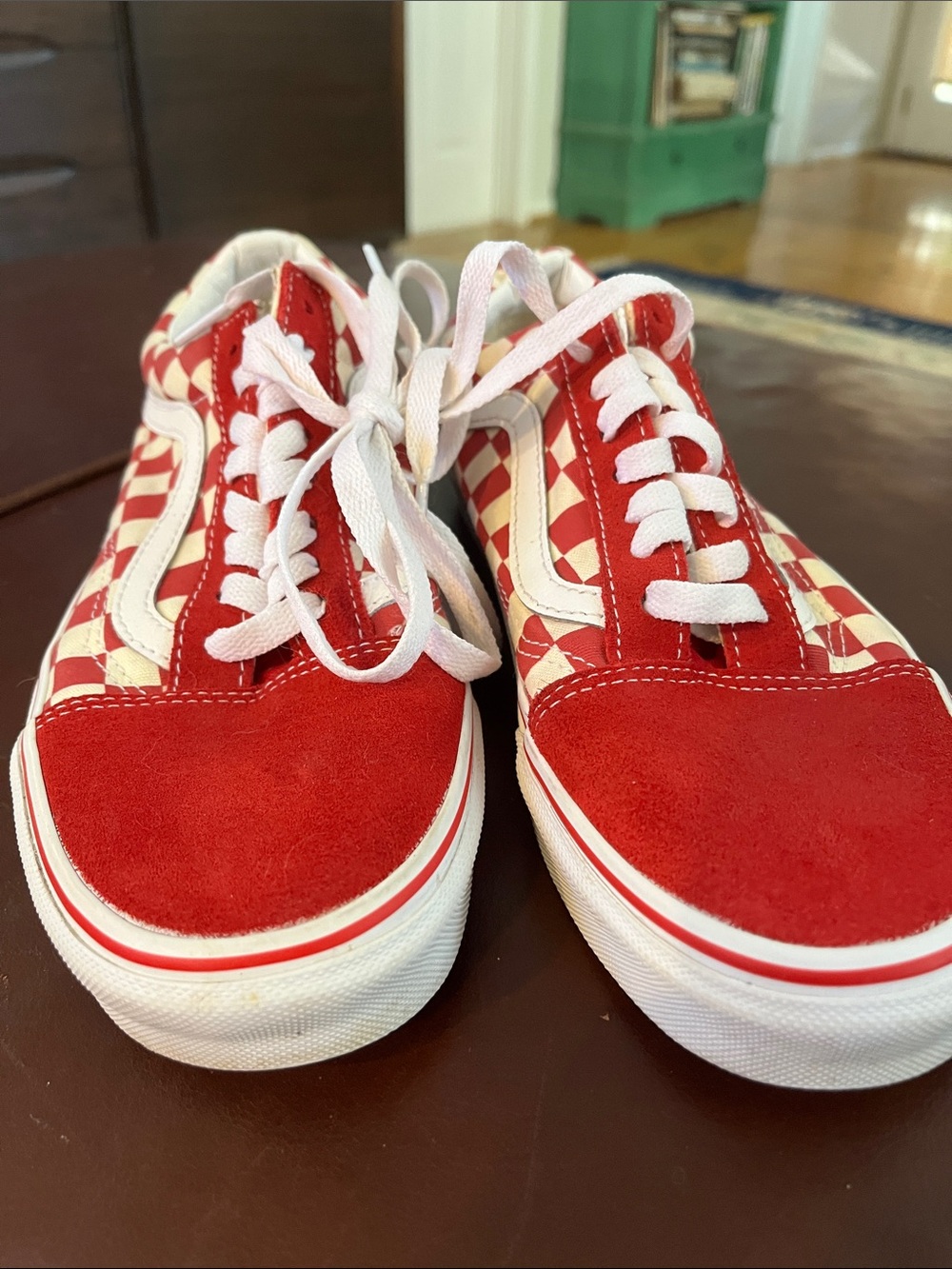 Vans Red and White Checker Skate Sneakers